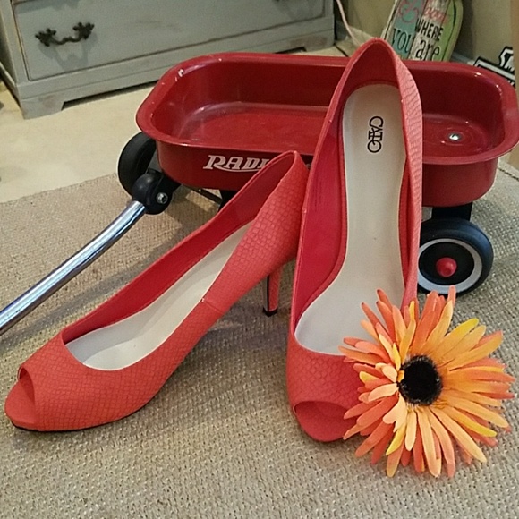 Cato Shoes - CATO Peep Toe Stilettos Coral - 8.5M
